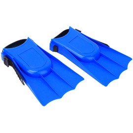 Short Snorkel Fins Diving Fins Double Channel Drainage Holes Convenient for Outdoor Swimming Pool River (Blue, 25m-30m)