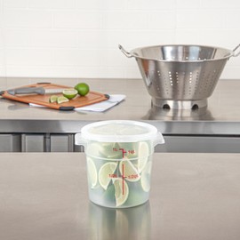 Restaurantware-LID ONLY: Met Lux Food Container Lid, 1 Round Lid For Storage Container - Containers Sold Separately, With Pull-Corner Tab, Translucent Plastic Lid, Dishwashable, Freezable