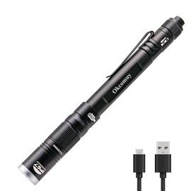 okcomuy Rechargeable Pen Light Flashlight IP67 Waterproof with Pocket Clip 4-Zoomable, Prefect Pocket Flashlight for Inspection,Work,Repair