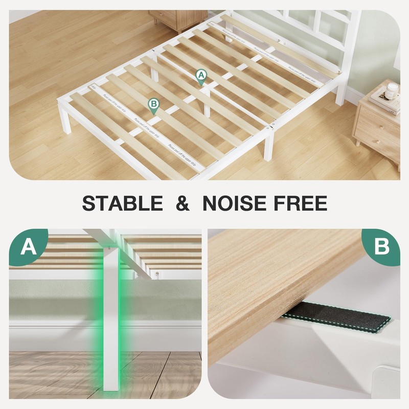 Novilla 14 Inch Queen Bed Frame with Headboard, No Box