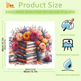 Paint by Numbers, Book Paint by Numbers Adult Kit, Book Paint by Number Kit for Gifts and Home Decorate (16x16Inch)