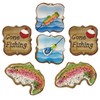 Gone Fishing Assortment- 6 Decorated Crunchy Shortbread Cookies Individually Wrapped