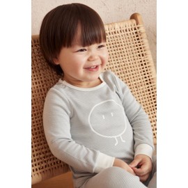 MORI Baby - Luxurious Unisex Snoozy Baby Pyjamas in Blue Stripe - Superior Comfort, Organic Cotton & Bamboo Blend - Elastic Waist Nightwear for Toddlers - Suitable for Boys and Girls - 18-24 Months