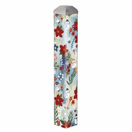 Studio M Art Pole, PVC Weather Resistant Pole with Vinyl Bowl 10 inches Tall Outdoor Decoration for Gardens, Patios, Yards, Landscaping and Birding Accessories, Winter Wishes, Blue, Red, Pink