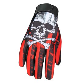 Hot Leathers GVM3003 Flag Skull Mechanics Glove - Medium