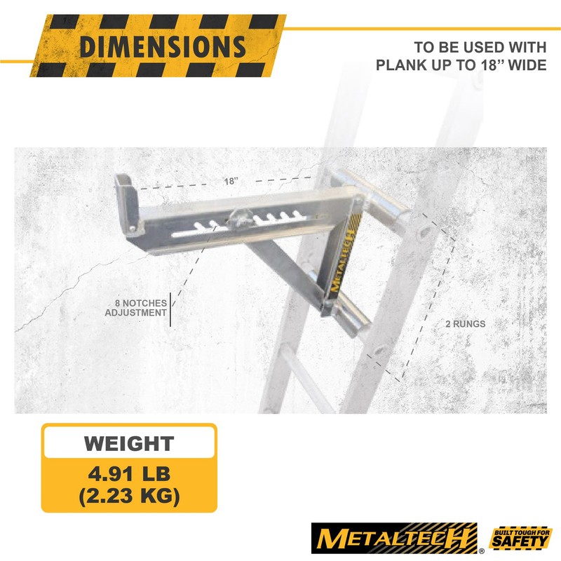 Metaltech 1 Unit 2-Rung Ladder Jack E-LJ20, Aluminum Jack for