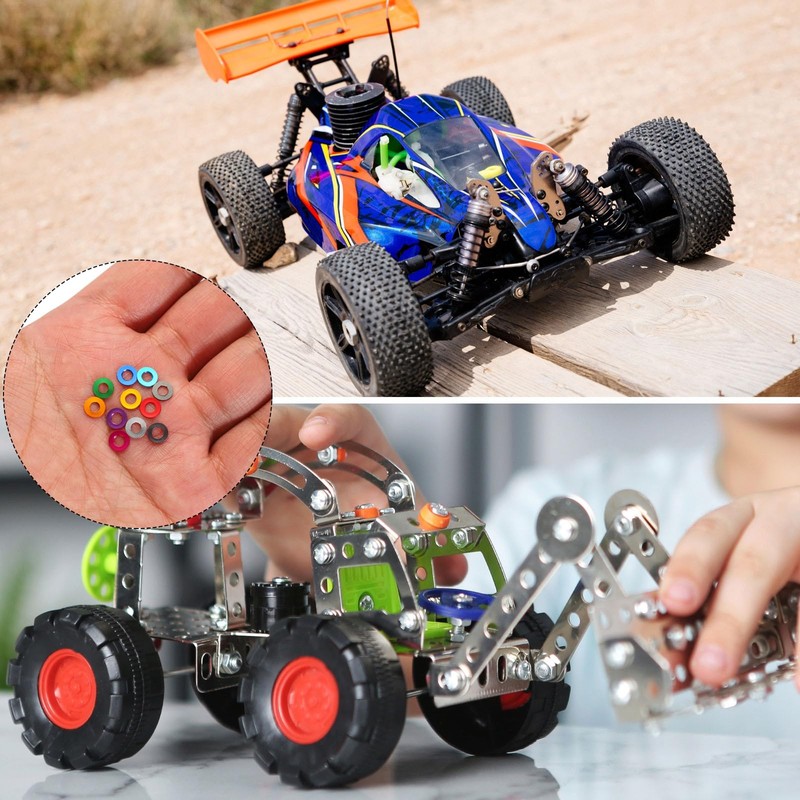 QUARKZMAN 30pcs M3 Flachunterlegscheibe eloxiertem Aluminium Runde Senkkopf-Unterlegscheibe Lochdurchmesser 3