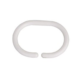 MSV 140286 Ringe für Duschvorhang, Kunststoff und Polypropylen, 6 x 0,4 x 4 cm, Weiß, 12 Stück
