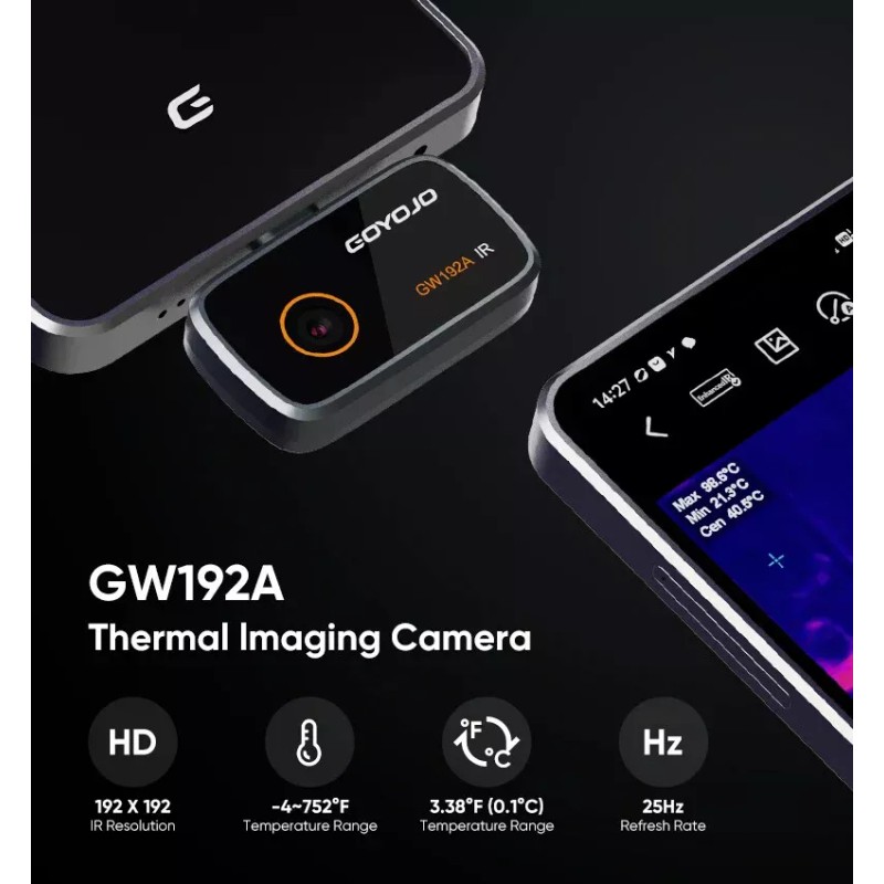 GOYOJO Thermal Imaging Camera for Android, 192x192 IR Resolution, USB-C