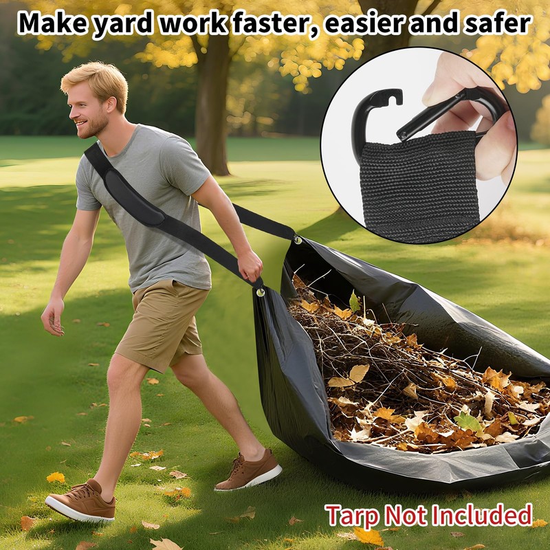 Heavy Duty Leaf Tarp Strap for Effortless Leaf Moving, 10.2