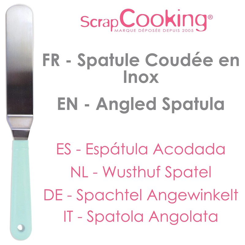 Scrapcooking 5177 Small Angled Spatula Stainless Steel Multi-coloured 3 x