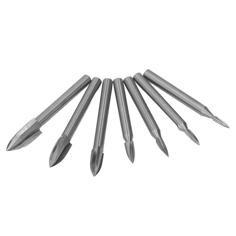 7Pcs Engraving Drill Bit 6mm Shank High Speed Steel Carving