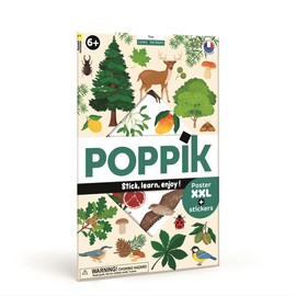 POPPIK 1841262 Sticker Poster, Trees, Interactive Learning Poster with Removable Stickers, Multilingual Knowledge Poster, for Ages 6 and up, 68 x 100 cm