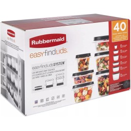 Rubbermaid 20 Set Rubbermaid Meal Prep Lunch Food Storage Containers w/ Lids, Black