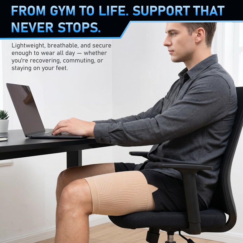 Hamstring Compression Sleeve for Men and Women - Non-Slip Thigh