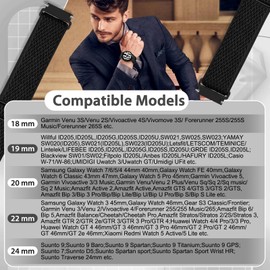 TumpCez Quick Release Watch Band - Choice of Width -18mm 19mm 20mm 22mm 24mm Watch Bands, Solo Loop Adjustable Elastic Nylon Watch Straps Replacement Wristband for Men Women