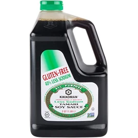 Kikkoman Less Sodium Gluten Free Tamari Soy Sauce .5 Gallon Container