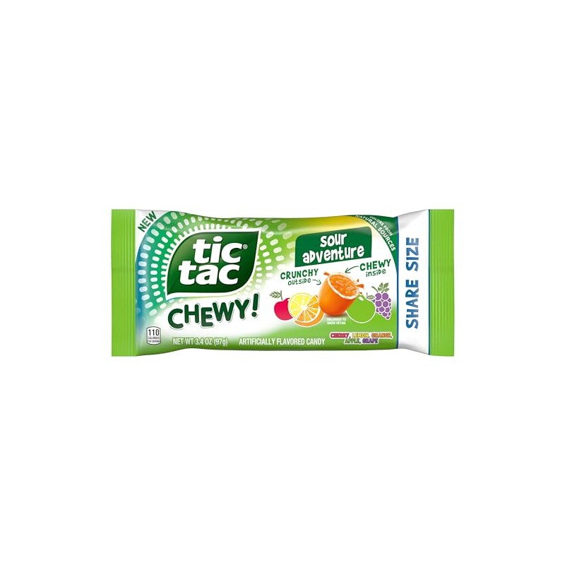 Tic Tac Chewy Sour Adventure Share Size, 3.42 Ounce (Pack