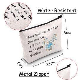 JXGZSO Cinderella Makeup Bag Travel Cosmetic Bag Remember You Are The One Who Can Fill The World With Sunshine Fairytales Fan Gift