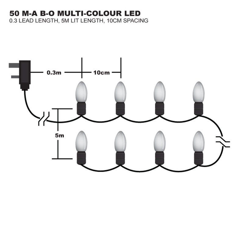 Premier LB112382M B-O Multi Light, Multicoloured, 50 LED's