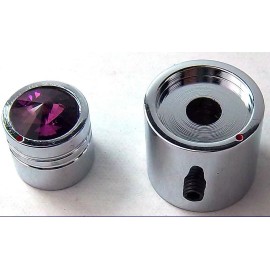 United Pacific (UP) CB Radio Knob On/Off Volume Squelch Purple Jewel 2 Piece Chrome UP#21789 Each