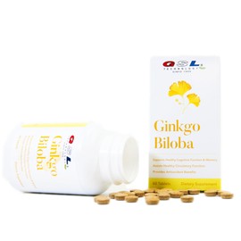 GSL Technology Ginkgo Biloba | 60MG of Ginkgo Biloba 50:1 Extract (Equivalent to 3000MG Per Tablet) | Made in USA (2 Pack of 60 Count, 120 Tablets Total)