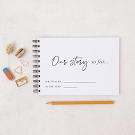 Hip Hip Hooray Reasons Why I love you, Valentines Day, Wedding Anniversary Gift, Scrapbook, Memory Book, Journal, Couples, Our Story Keepsake, Brown, A5