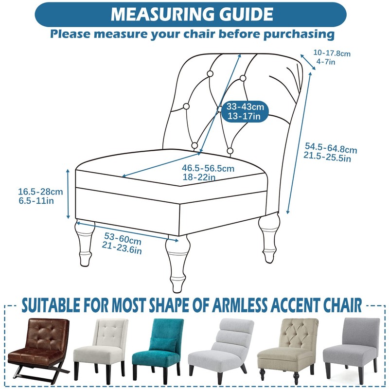 Jusmate Armless Accent Chair Cover Slipcover, Stretch Chair Slipper Super