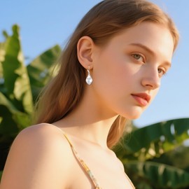 URONE Lotus Earrings 925 Sterling Silver July Birth Flower Dangle Drop Earrings Lotus Jewelry Gifts For Women