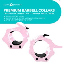RPM Power Lockjaw Barbell Collars (Pair) - Barbell Clamp Ultra Lock Collars - 2 Inch Quick Release (Pink)