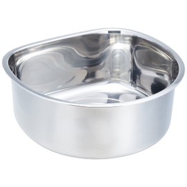 Pearl Metal HB-4146 D-Shaped Washtub, 11.8 inches (30 cm), Stainless Steel, Rubber Feet Included, At Aqua