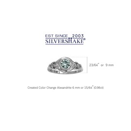 Silvershake Simulated Color Change Alexandrite White Gold Plated 925 Sterling Silver Celtic Knot Ring Size 5