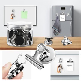 HUATEEN Magnetic Clips,10 PCS Fridge Magnets Scratch-Free Fridge Magnets Clips Whiteboard Magnets Clips Wall Magnet Clips for Fridge Strong Magnet Clips for Whiteboard for Homes Offices and Schools