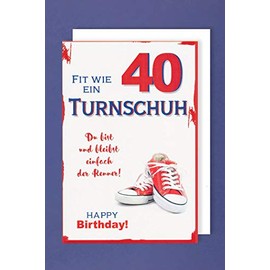 40th Birthday Card Greeting Card Sport Trainers 16 x 11 cm
