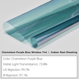 AuMoHall Charming Purple Blue Colorful Car Chameleon Windshield Tint Film 73.8% VLT Car Front Window Solar Protection Tint Color Change Window Film, 19.68" x 118.11"