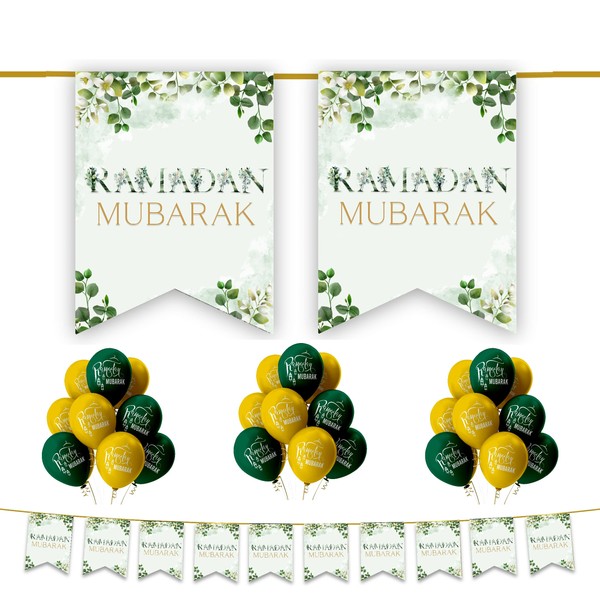 Ramadan Mubarak Decoration Set - 20pc Set Pack - with