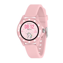 Tikkers Series 34 Kids Girls Pink Smart Watch with Fitness Tracker, Heart Rate Monitor, IP68 Waterproof, Step Counter, Music Player, Sleep Monitor, Alarm, for Android iOS