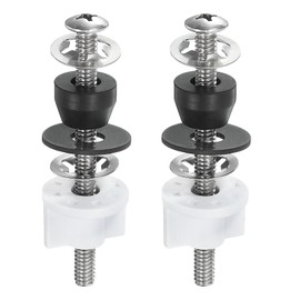 sourcing map 2 Set Toilet Seat Hinge Screw Kit, Stainless Steel Universal Toilet Seat Screws with Nuts and Gasket for Toilet Seat Replacement Parts