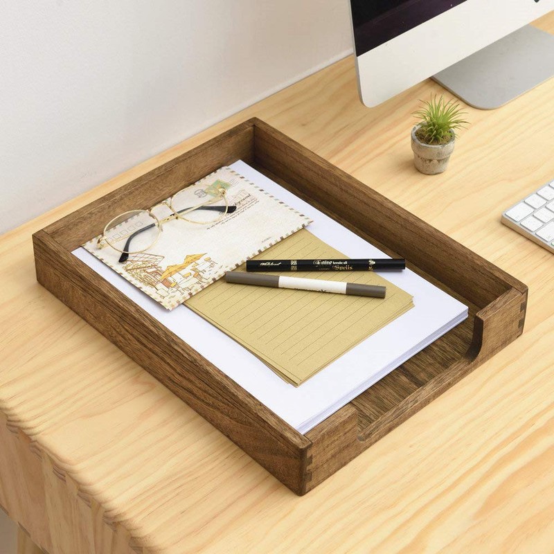 Kirigen Wood Letter-Size Tray Single-Tier(TP-DBR)- Wooden Tones Collection Front-Load Documents