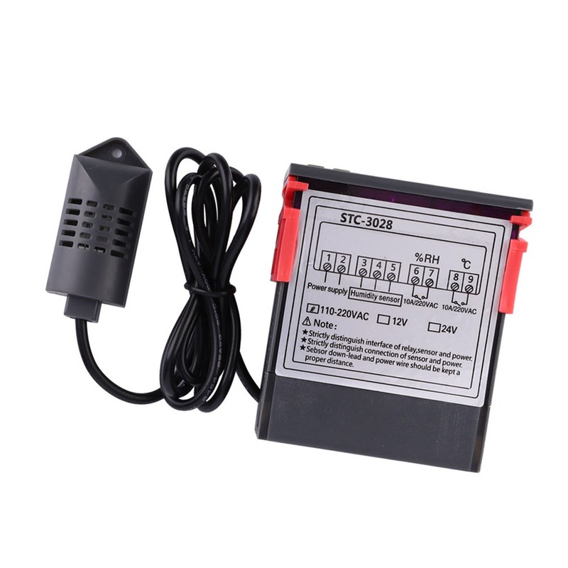 Digital Display Temperature and Humidity Controller Meter with Integrated Sensor