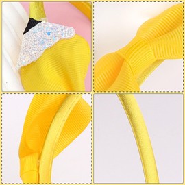 Back to School Pencil Headband, Yellow Pencil Hair Accessories for Teachers & Students, Cute Yellow Bow Headband for Women