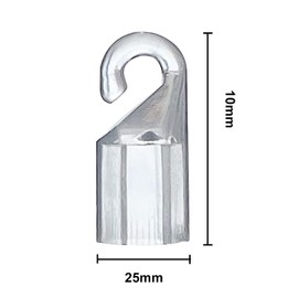 6PCS Wand Tip Hook Sleeve, Venetian Blinds Wand Rod Hook, Wand Rod Tip Hook, Clear Plastic Shepherds Hook Wand Tip Connector Wand Cap for Hexagon 7mm in Diameter Blind Tilt Wand and Wood Blinds
