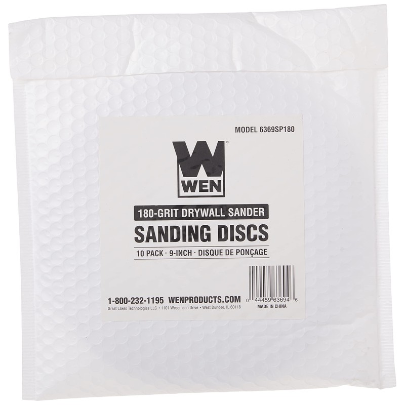 WEN 6369SP180 180-Grit Hook and Loop 9-Inch Drywall Sander Sandpaper,