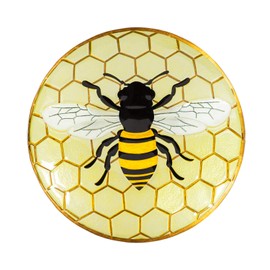 Evergreen Garden Beautiful Summer Bumble Bee Outdoor 18 inch Glass Bird Bath
