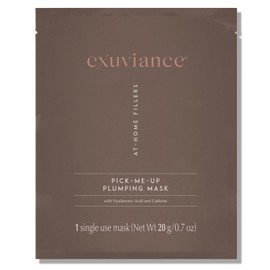 EXUVIANCE Pick-Me-Up Plumping Mask with Pure Hyaluronic Acid and Caffeine for Instant Plumping Hydration - Reveal Smooth, Supple and Luminous Skin, For All Skin Types - Single Use Sheet Mask, 0.7 oz