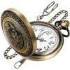 Afcrho Pocket Watch for Men Women Black Dragon and Phoenix