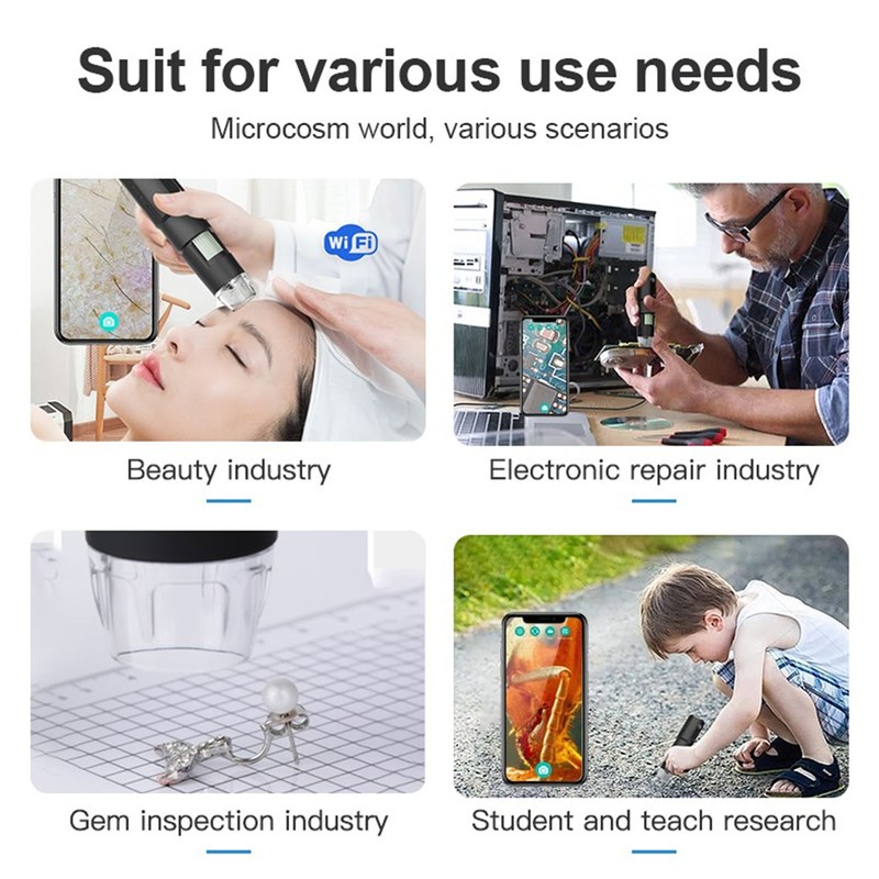 Portable Microscope USB 50X‑1000X Magnification 640x480P Resolution 360 Degree Rotatable