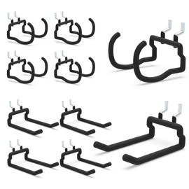 BFPeaky Heavy Duty Pegboard Hooks - Pegboard Organizer Accessories Kit with Peg Board Tool Hangers, Screwdriver & Drill Holder,Black Pegboard Accessories,Fit 1/4" Peg Board (10PC)