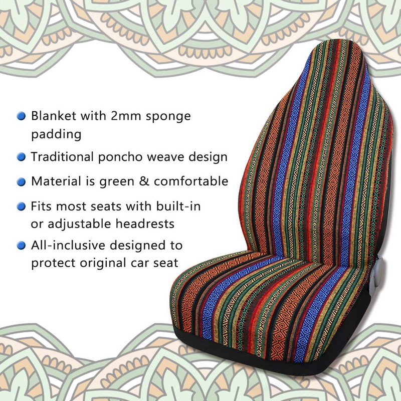uxcell 10pcs Blanket Ethnic Style Baja Bucket Seat Cover for