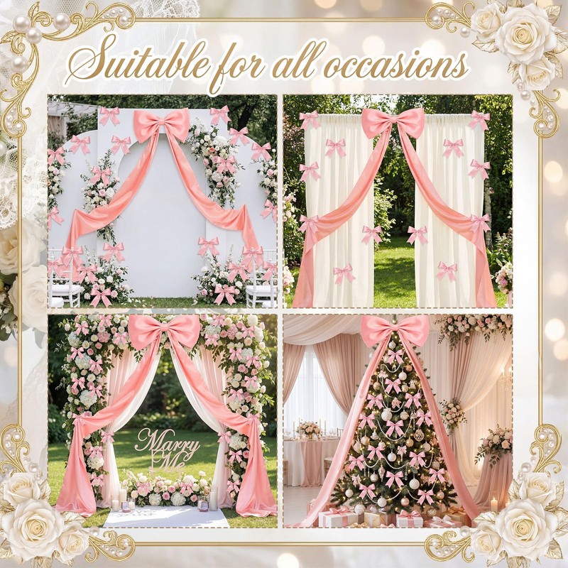 Crowye 13 Pcs Large Pink Bow Decor Set Include 71